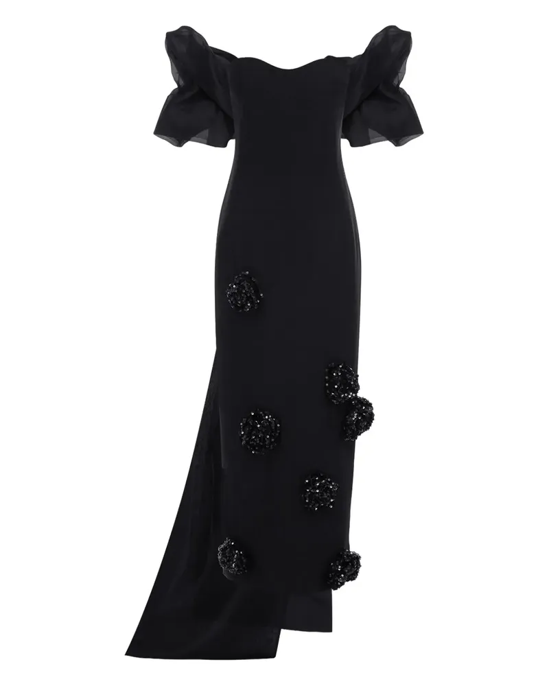LEO LIN Zayna Abendkleid mit Puffärmeln - Schwarz Schwarz