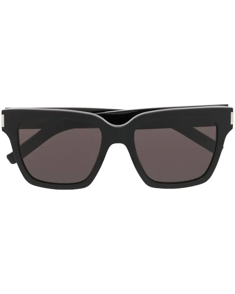 Saint Laurent Eckige Sonnenbrille - Schwarz Schwarz