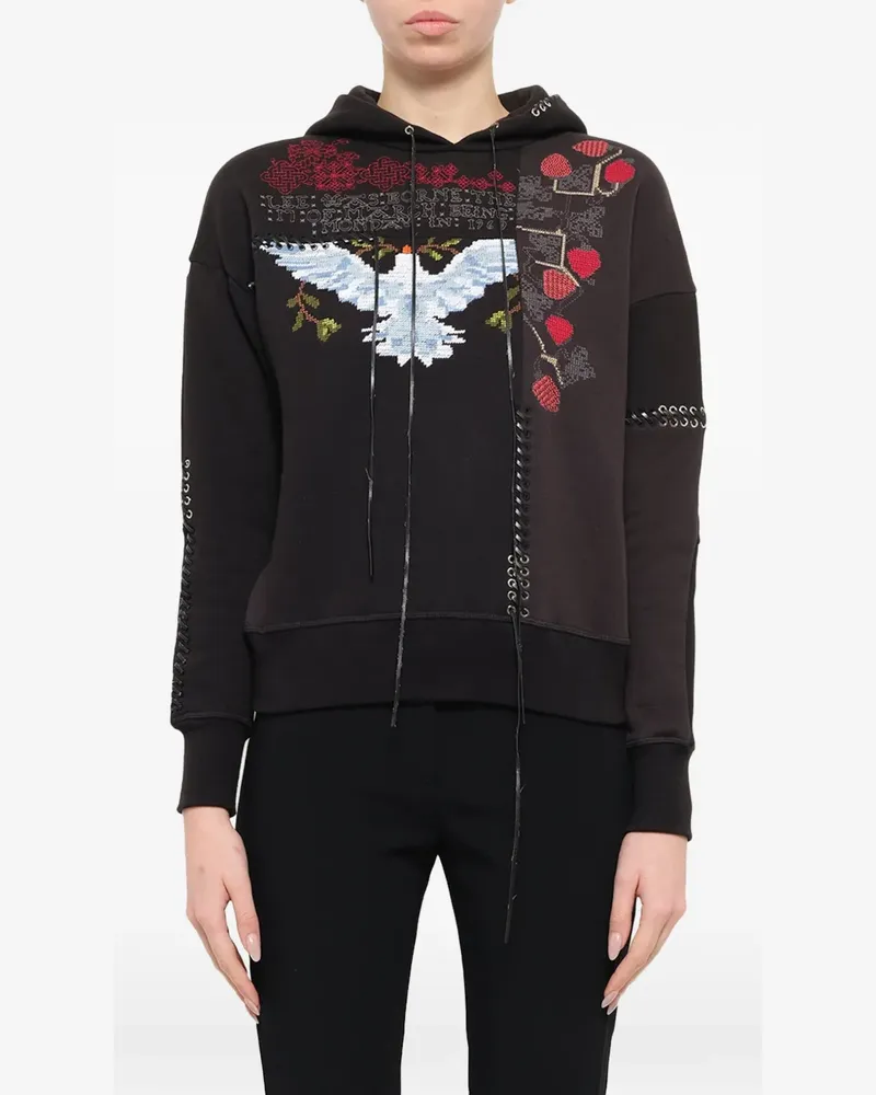 Alexander McQueen embroidered hoodie - Schwarz Schwarz