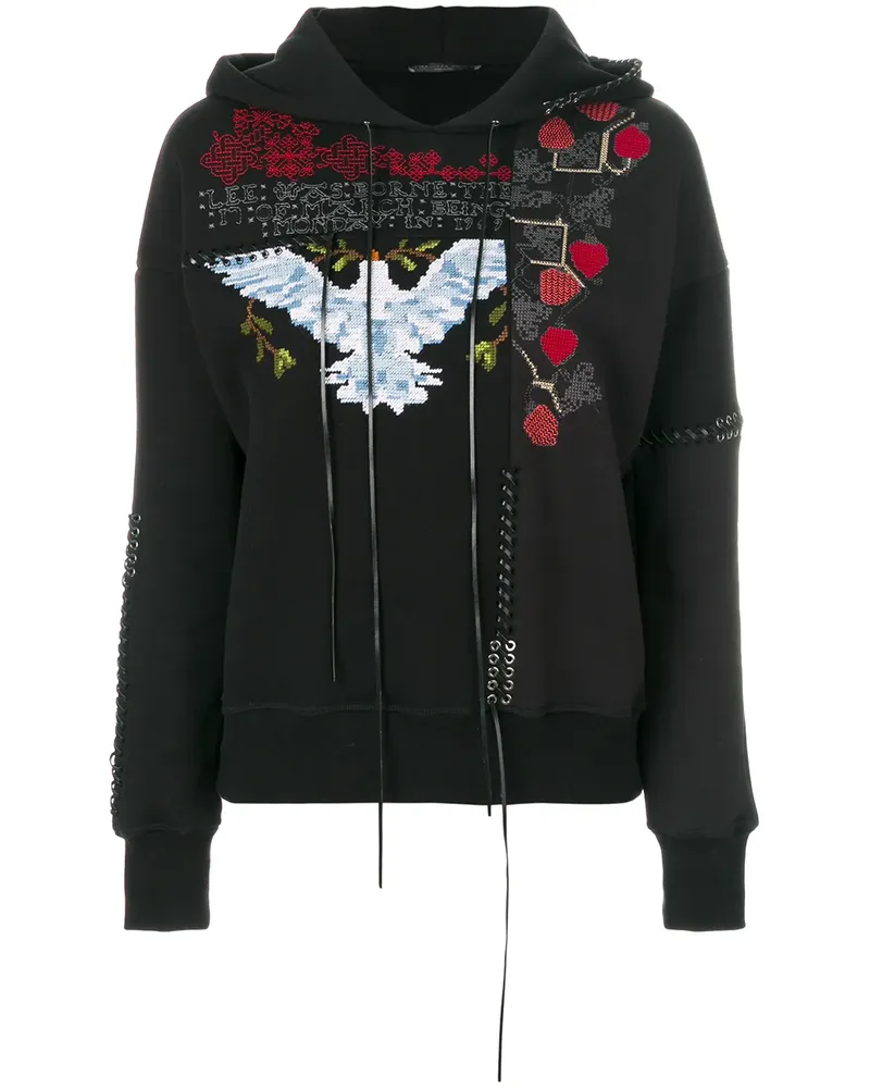 Alexander McQueen embroidered hoodie - Schwarz Schwarz