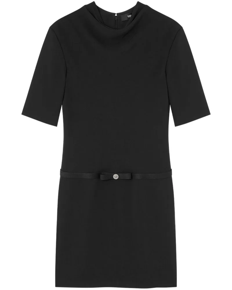 Versace Drapiertes Midikleid - Schwarz Schwarz