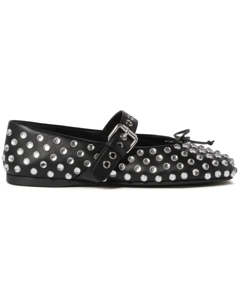 Miu Miu Ballerinas mit Nieten - Schwarz Schwarz