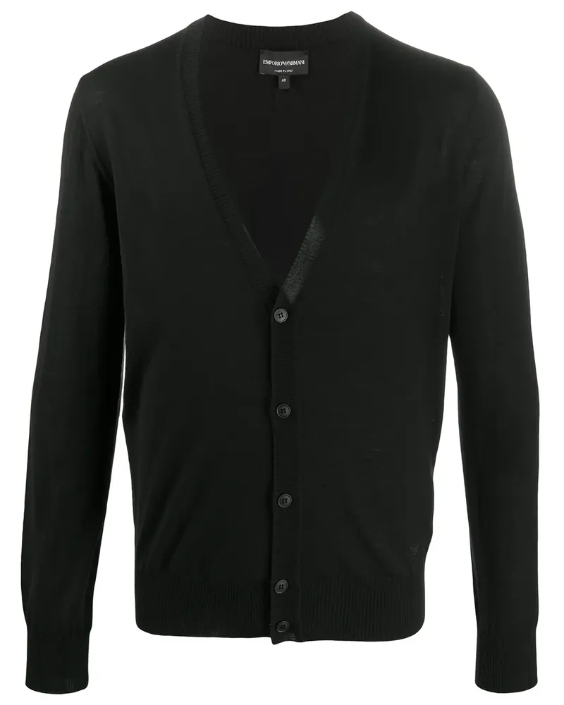 Emporio Armani Cardigan mit V-Ausschnitt - Schwarz Schwarz