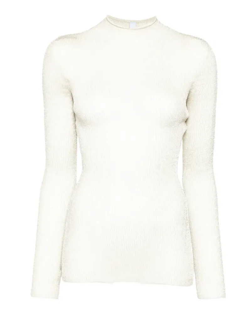 CFCL Geripptes Top im Metallic-Look - Nude Nude