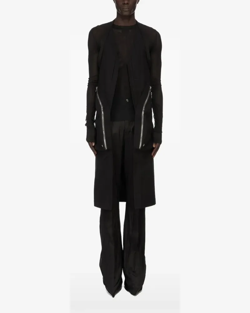 Rick Owens Temple Weste mit Reißverschluss - Schwarz Schwarz