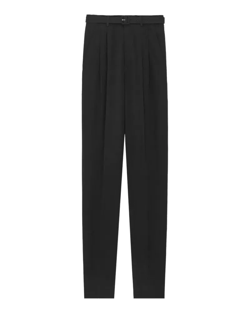 Saint Laurent Plissierte Hose mit Gürtel - Schwarz Schwarz