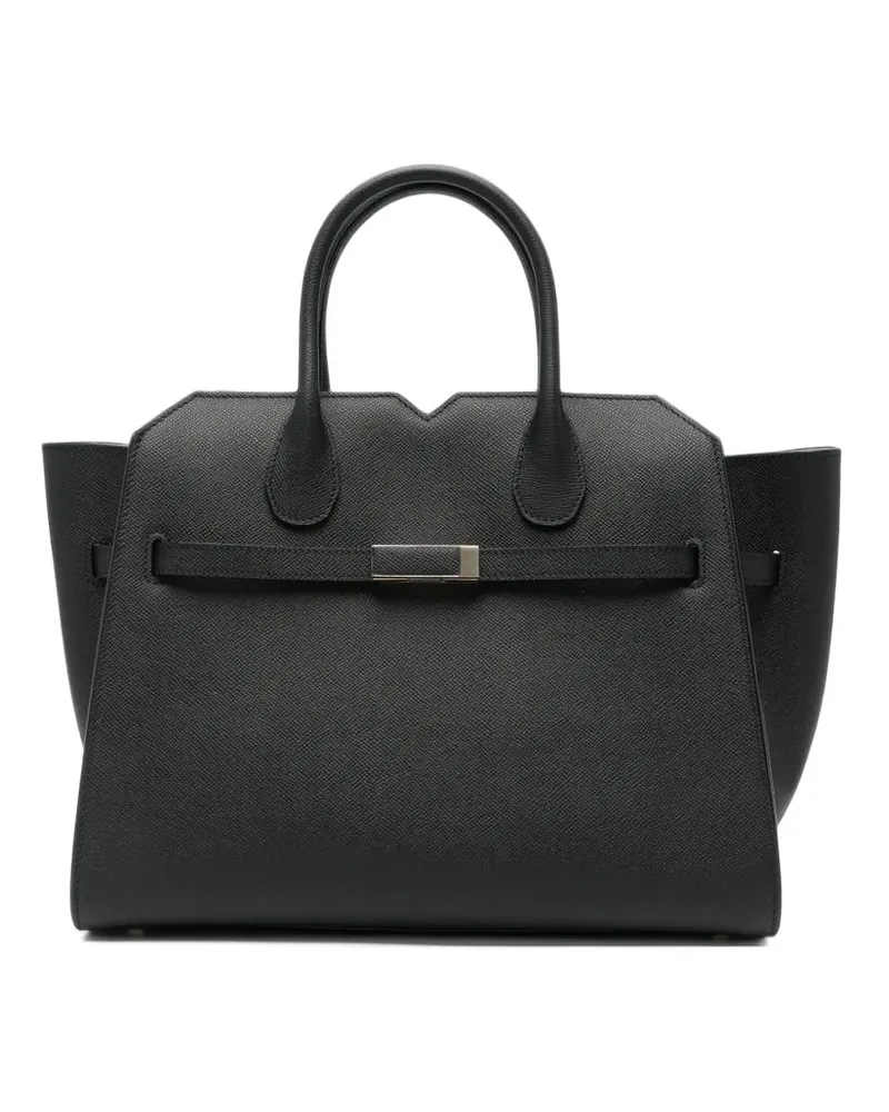 Valextra Milano buckle-detail leather tote bag - Schwarz Schwarz