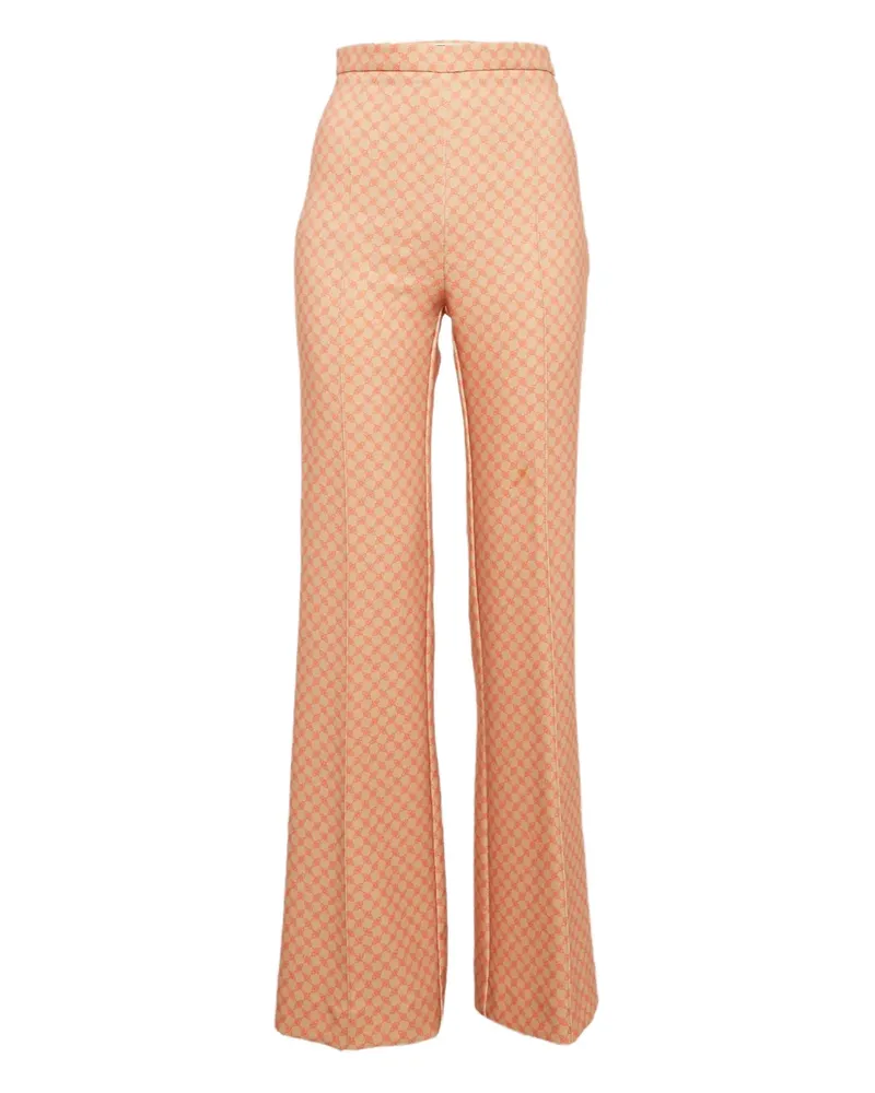 Elisabetta Franchi Krepphose mit Print - Orange Orange