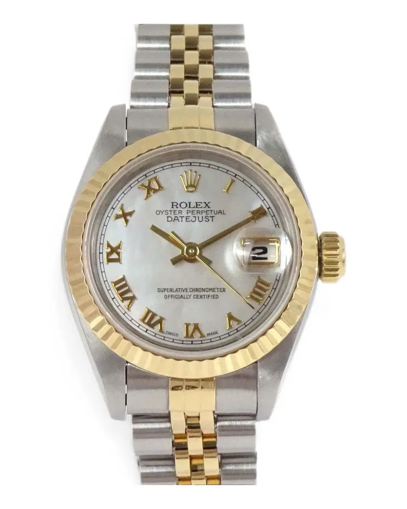 Rolex 1996 26mm Oyster Perpetual Datejust Armbanduhr - Weiß Weiß