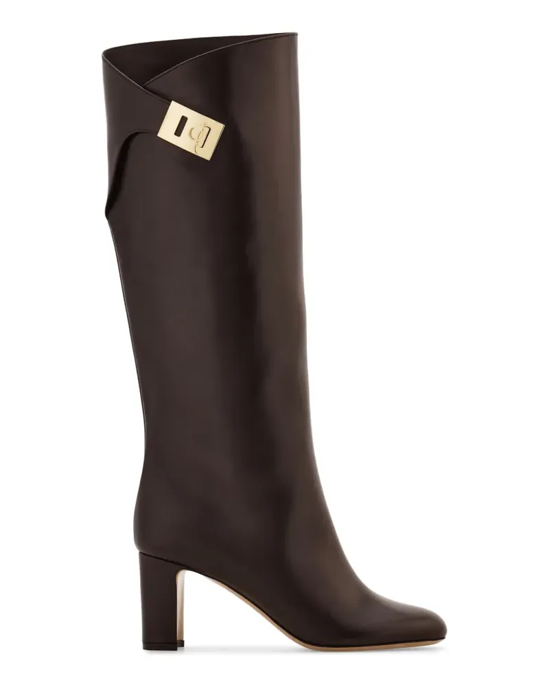 Ferragamo Hug-buckle knee high boots - Braun Braun