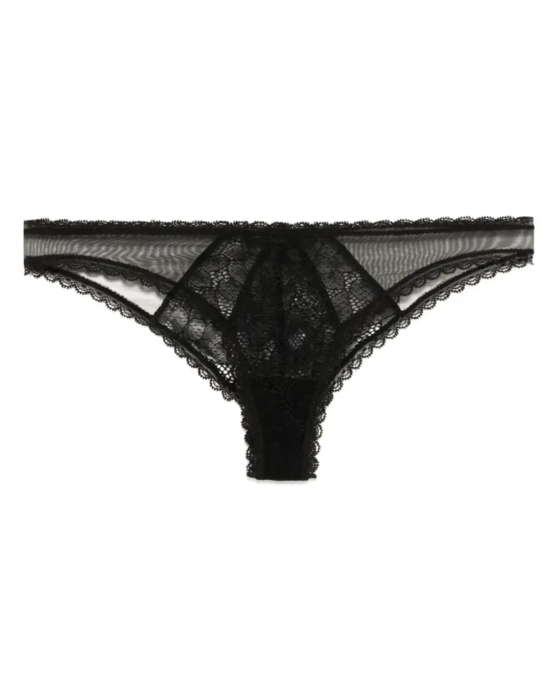 Kiki De Montparnasse Dahlia Slip aus Spitze - Schwarz Schwarz