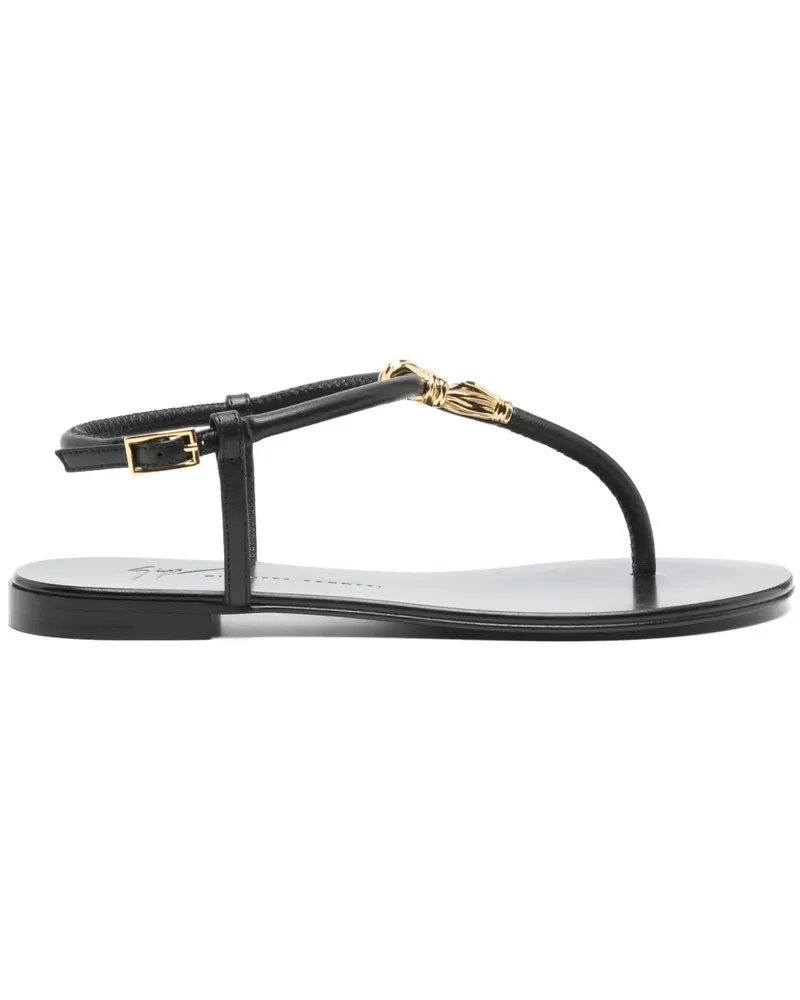 Giuseppe Zanotti Flache Tie Sandalen - Schwarz Schwarz