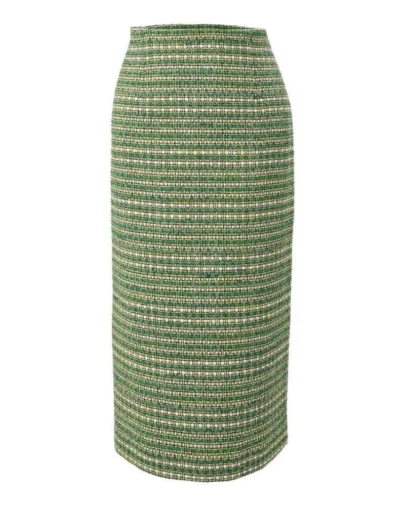 Carolina Herrera New York tweed pencil midi skirt - Grün Grün
