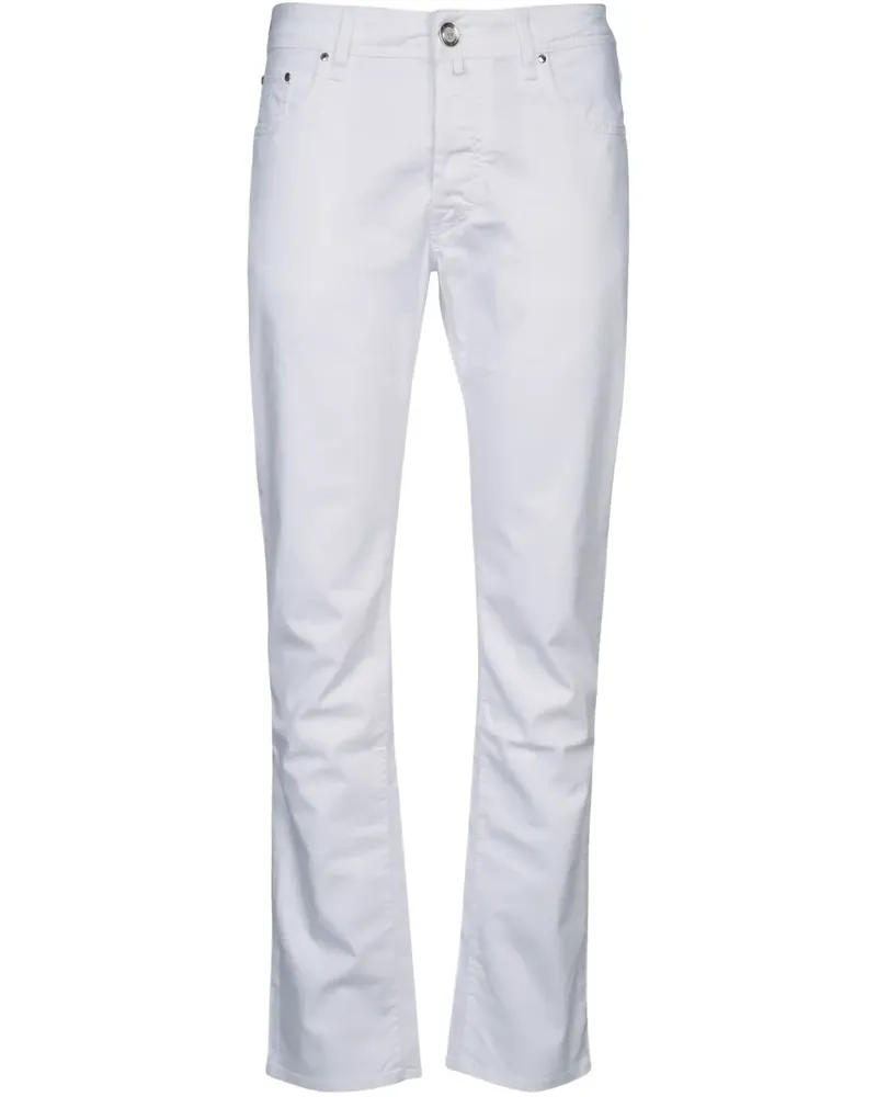 Jacob Cohën Hose mit Logo-Patch - Weiß Weiß