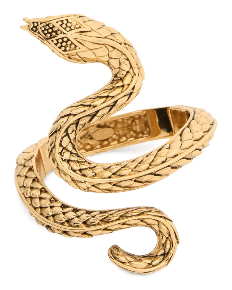 Roberto Cavalli Armreif in Schlangenleder-Optik - Gold Gold