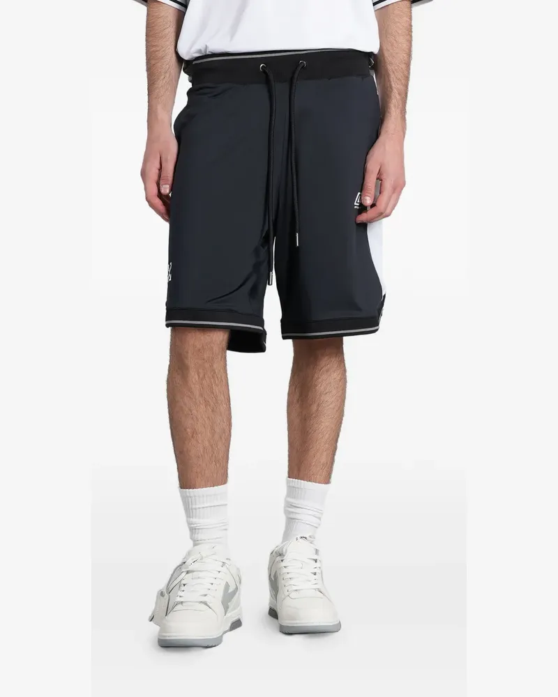 OFF-WHITE logo-print panelled shorts - Schwarz Schwarz