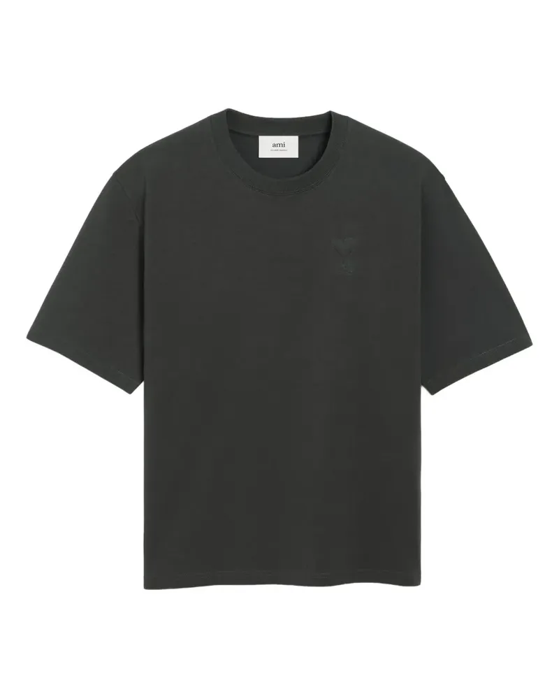 AMI Paris T-Shirt mit Herz-Prägung - Schwarz Schwarz