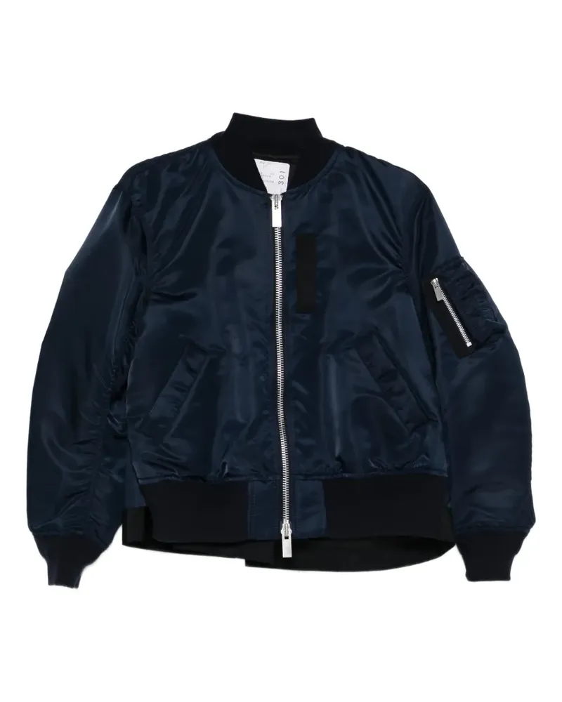 Sacai zipped bomber jacket - Blau Blau