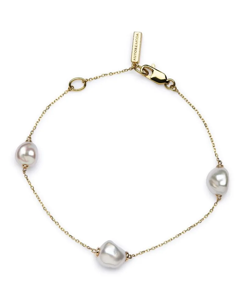 AUTORE MODA 9kt Sophia Gelbgoldarmband mit Perlen Gold