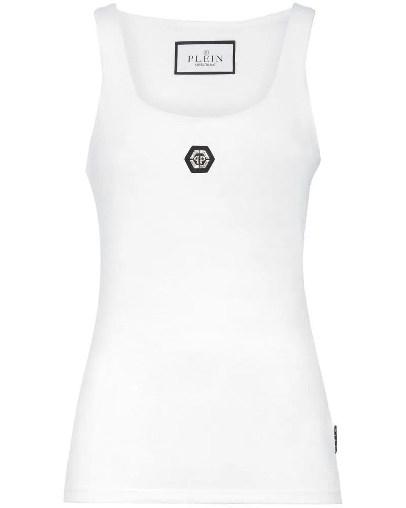 Philipp Plein Trägershirt mit Logo-Applikation - Weiß Weiß