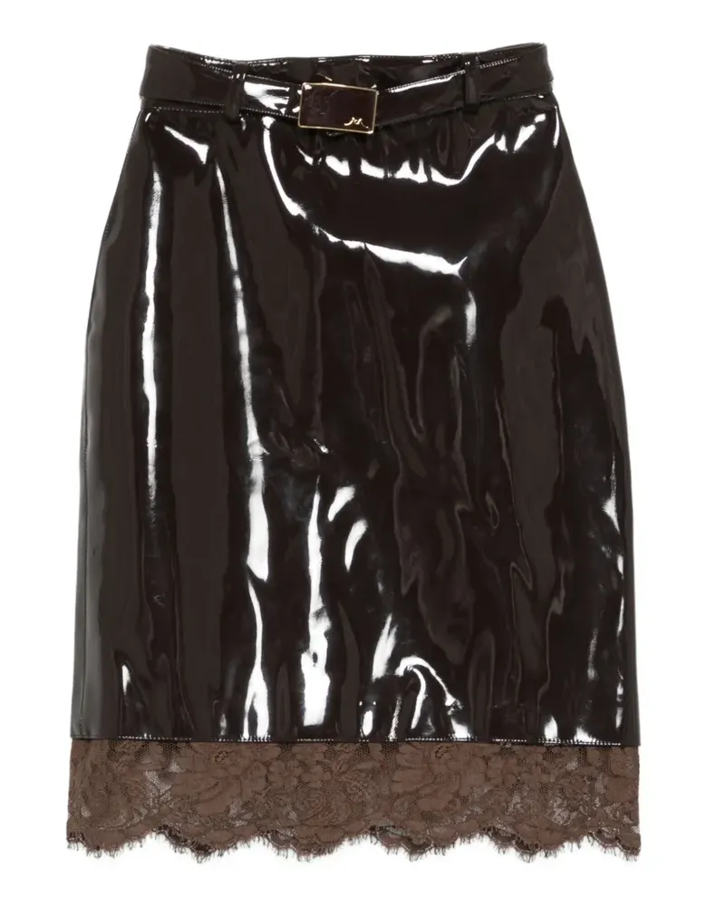 Rowen Rose belted lace-detail midi skirt - Braun Braun