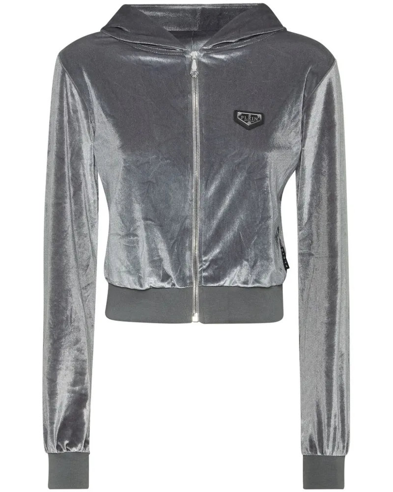 Philipp Plein Crystal Signature Hoodie - Grau Grau