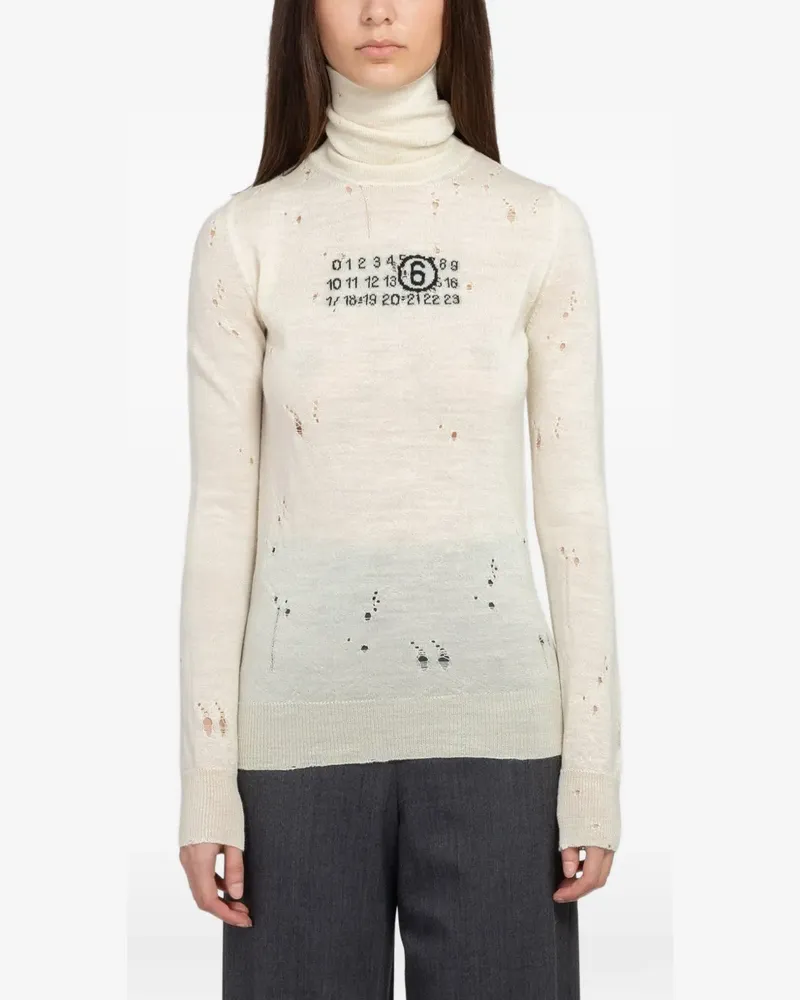 Maison Margiela Pullover im Distressed-Look - Nude Nude