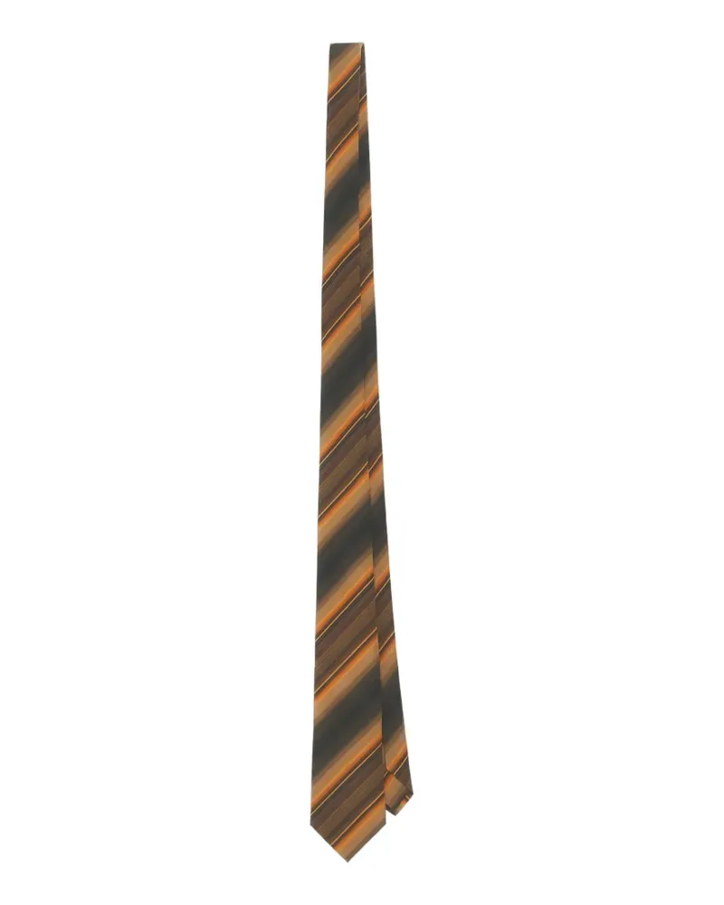 Marni orange degradé stripe cotton-silk tie Orange