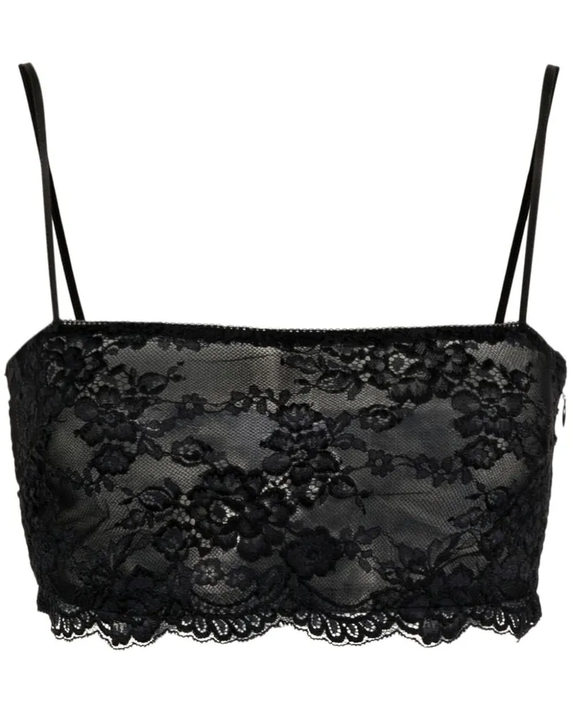 Blumarine Cropped-Top mit Spitze - Schwarz Schwarz