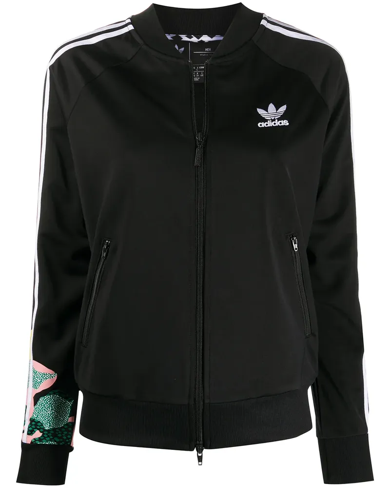 adidas Sportjacke mit grafischem Print - Schwarz Schwarz
