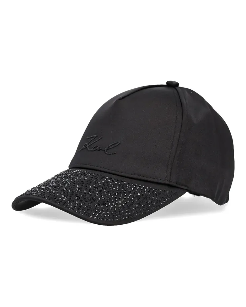 Karl Lagerfeld Baseballkappe mit Logo-Stickerei - Schwarz Schwarz