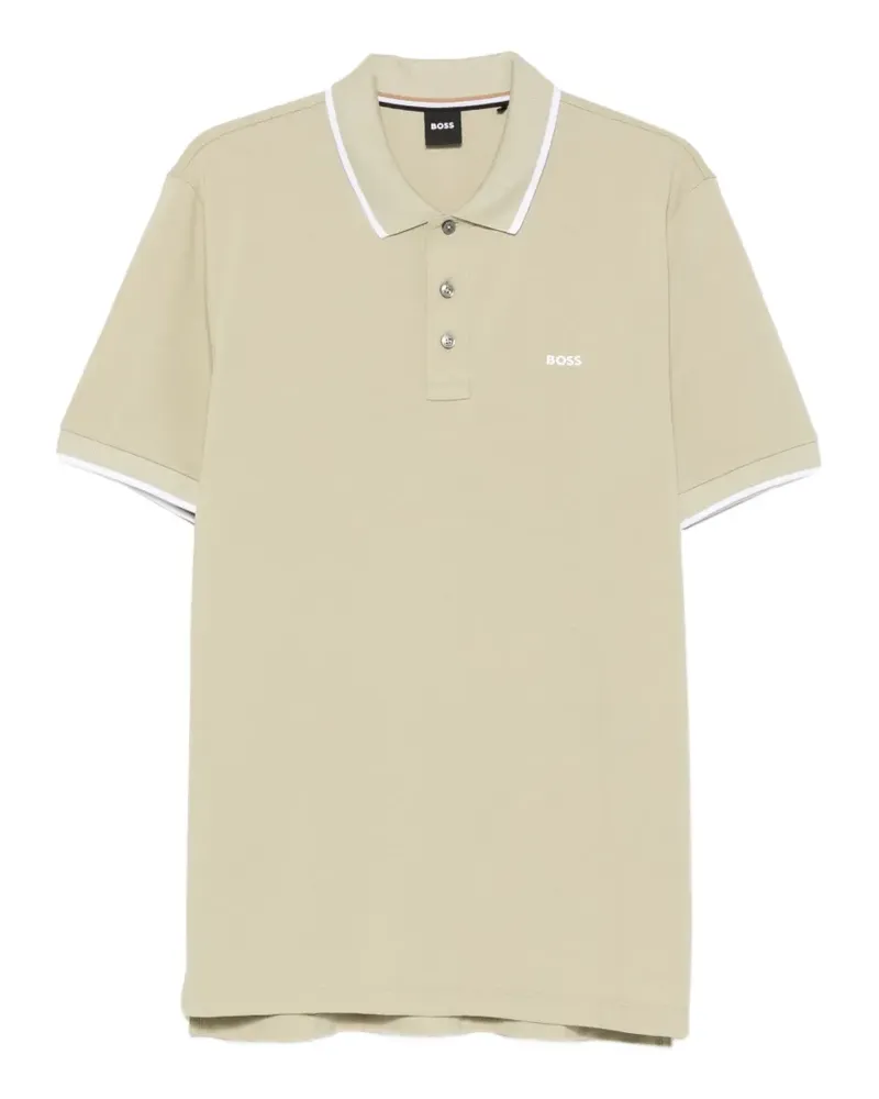 HUGO BOSS Parlay 190 Poloshirt mit Logo-Print und Kontrastbesatz - Grün Grün
