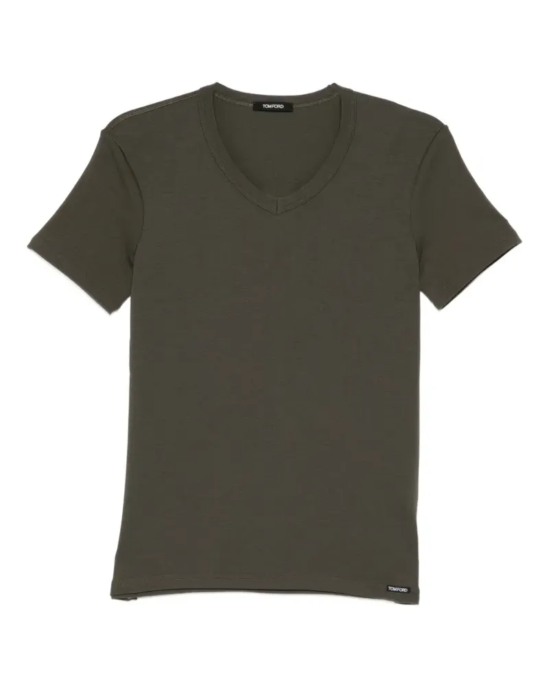 Tom Ford T-Shirt mit Logo-Patch - Grün Grün