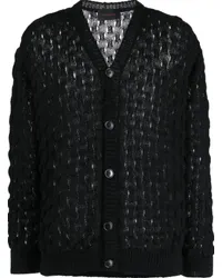 Simone Rocha Cardigan mit Lochstrickmuster Schwarz