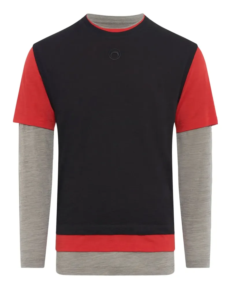 Marine Serre T-Shirt im Layering-Look - Schwarz Schwarz