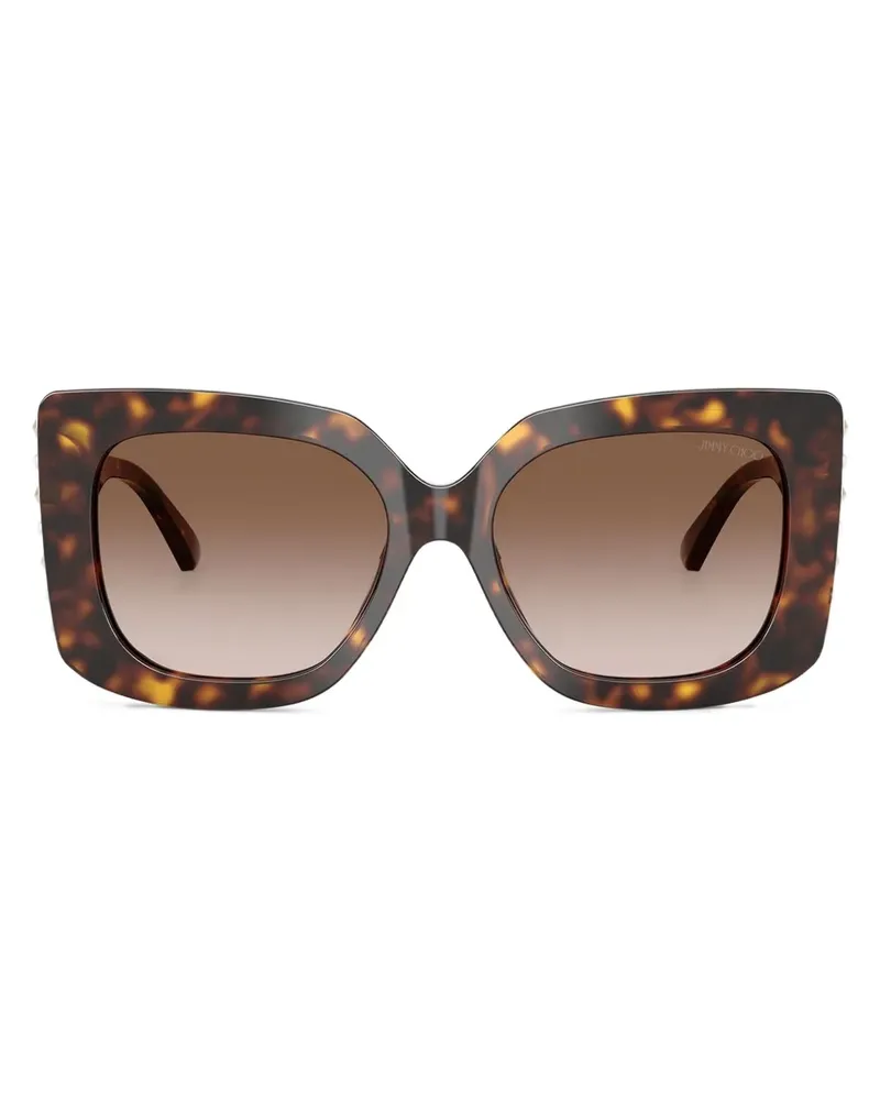 Jimmy Choo Eckige Sonnenbrille mit Nieten - Braun Braun