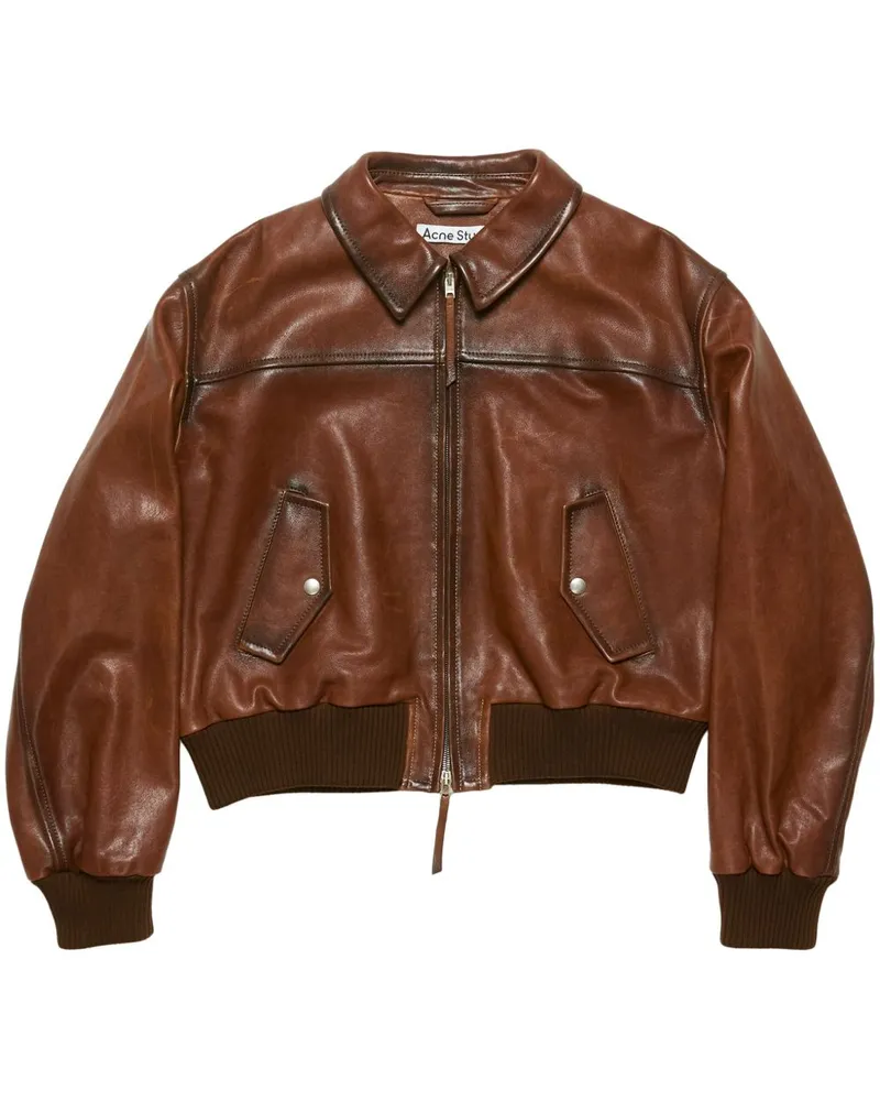 Acne Studios Klassische Lederjacke - Braun Braun