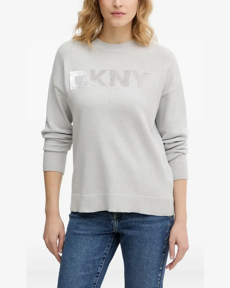 DKNY Pullover mit Pailletten - Grau Grau
