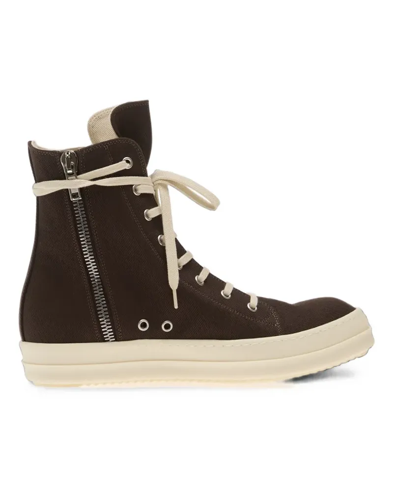 DRKSHDW by Rick Owens High-Top-Sneakers aus Denim - Braun Braun