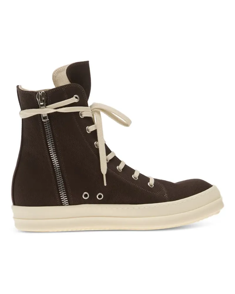 DRKSHDW by Rick Owens High-Top-Sneakers aus Denim - Braun Braun