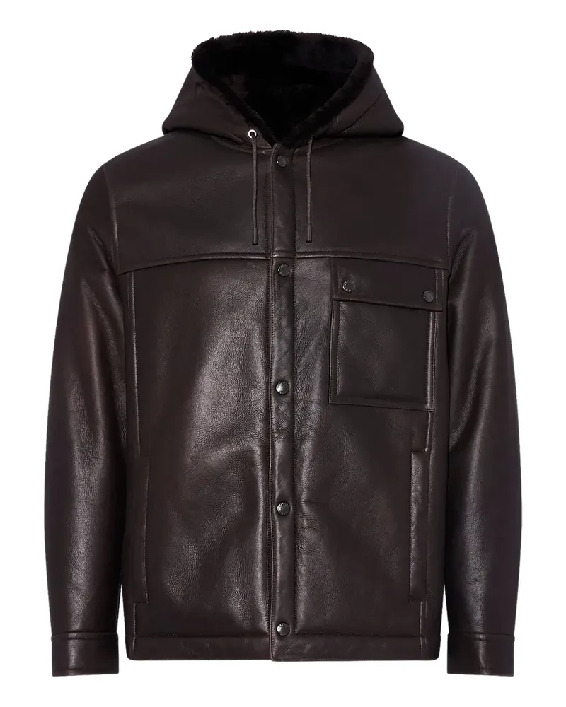 Yves Salomon Shearling-Jacke mit Kapuze - Braun Braun
