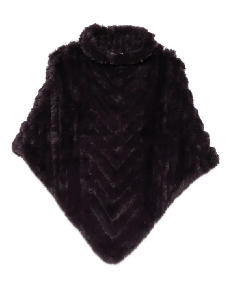 Liu Jo Rollkragen-Poncho mit Zickzackmuster - Violett Violett