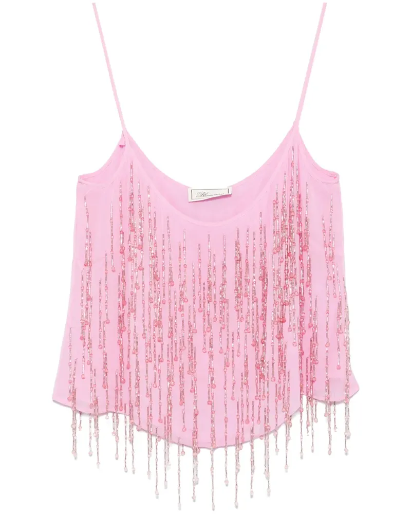 Blumarine Georgette-Top mit Perlenverzierung - Rosa Rosa