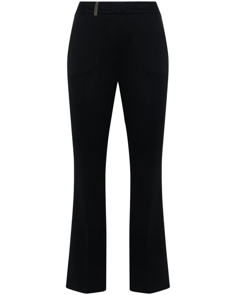 Peserico Gerippte Ottoman Hose mit ausgestelltem Bein - Blau Blau
