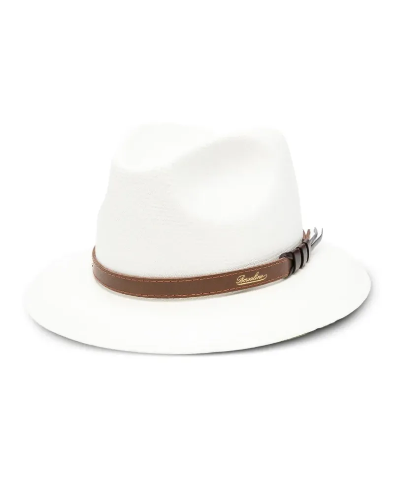 Borsalino Country Panama Hut mit breiter Krempe - Weiß Weiß