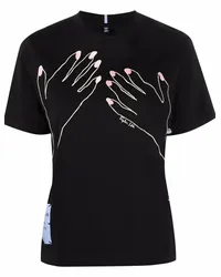 McQ T-Shirt mit Hände-Print Schwarz