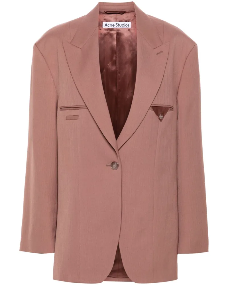 Acne Studios Einreihiger Blazer mit steigendem Revers Braun