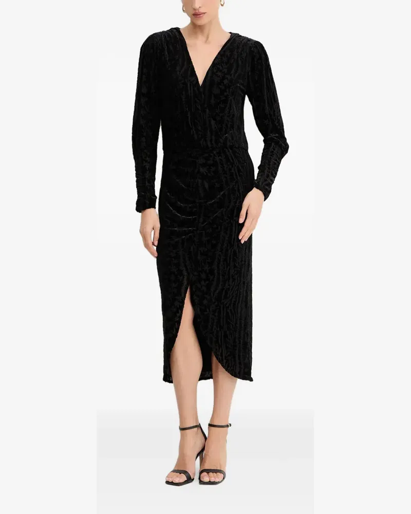 HUGO BOSS Midikleid mit V-Ausschnitt - Schwarz Schwarz