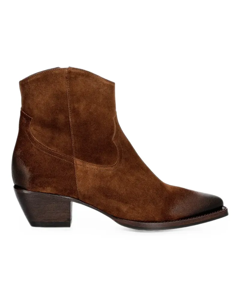 Billi Bi western-style suede ankle boots - Braun Braun
