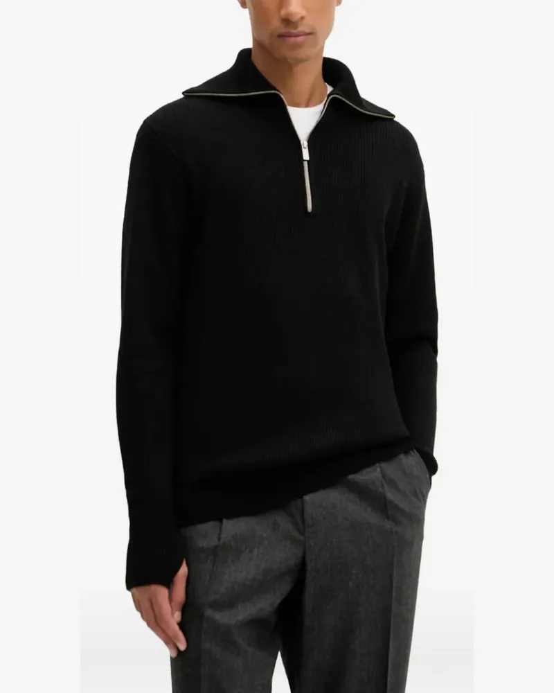 BARENA half-zip ribbed sweater - Schwarz Schwarz